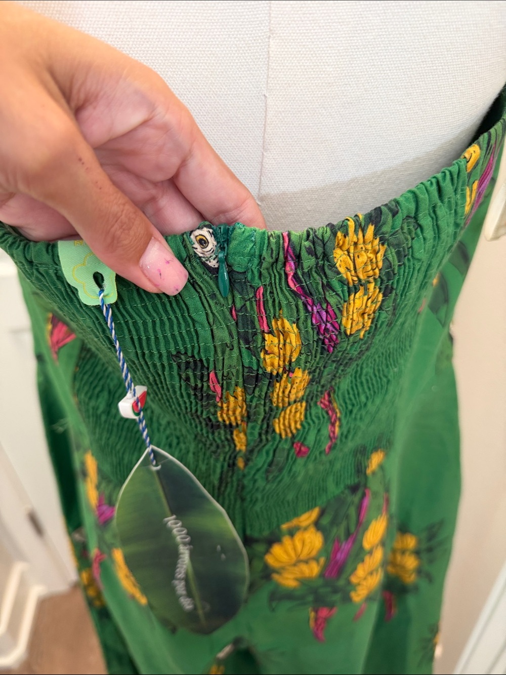 FARM Rio Green Rio Maracanã Strapless Jumpsuit Size XL - Picture 11 of 11